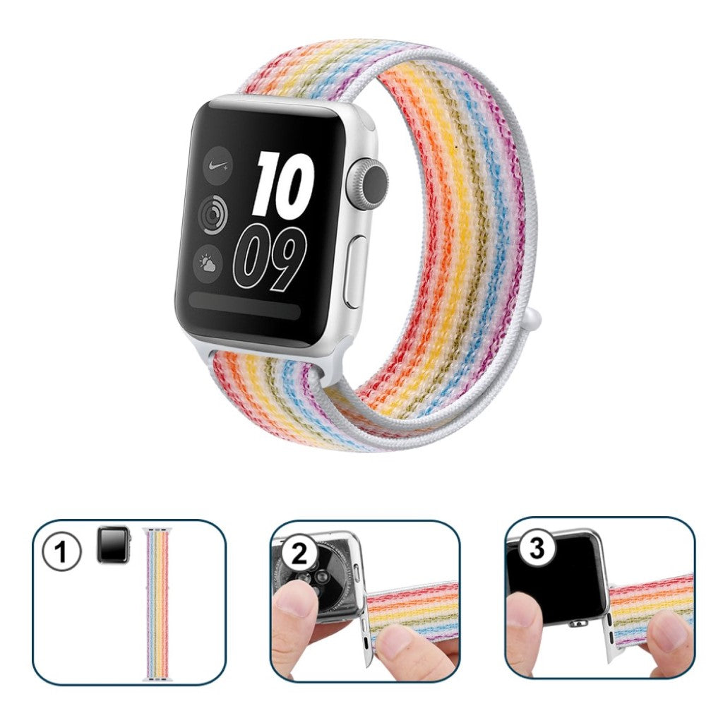 Vildt hårdfør Apple Watch Series 5 44mm Nylon Rem - Flerfarvet#serie_11
