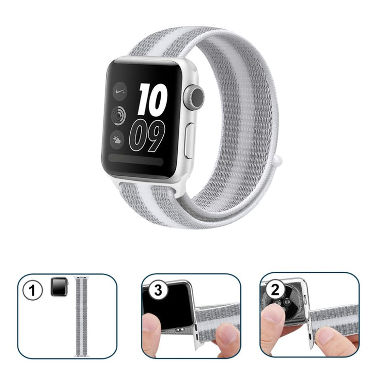 Vildt hårdfør Apple Watch Series 5 44mm Nylon Rem - Sølv#serie_2