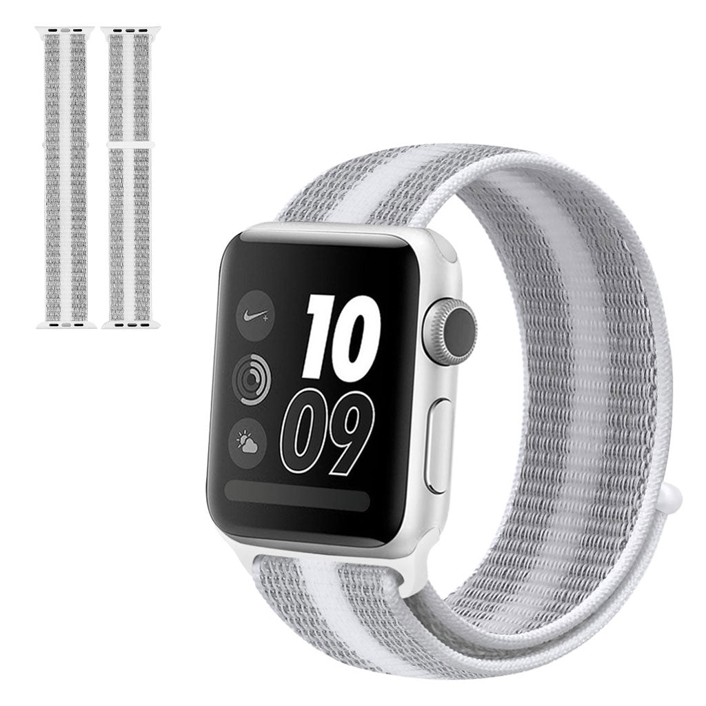 Vildt hårdfør Apple Watch Series 5 44mm Nylon Rem - Sølv#serie_2