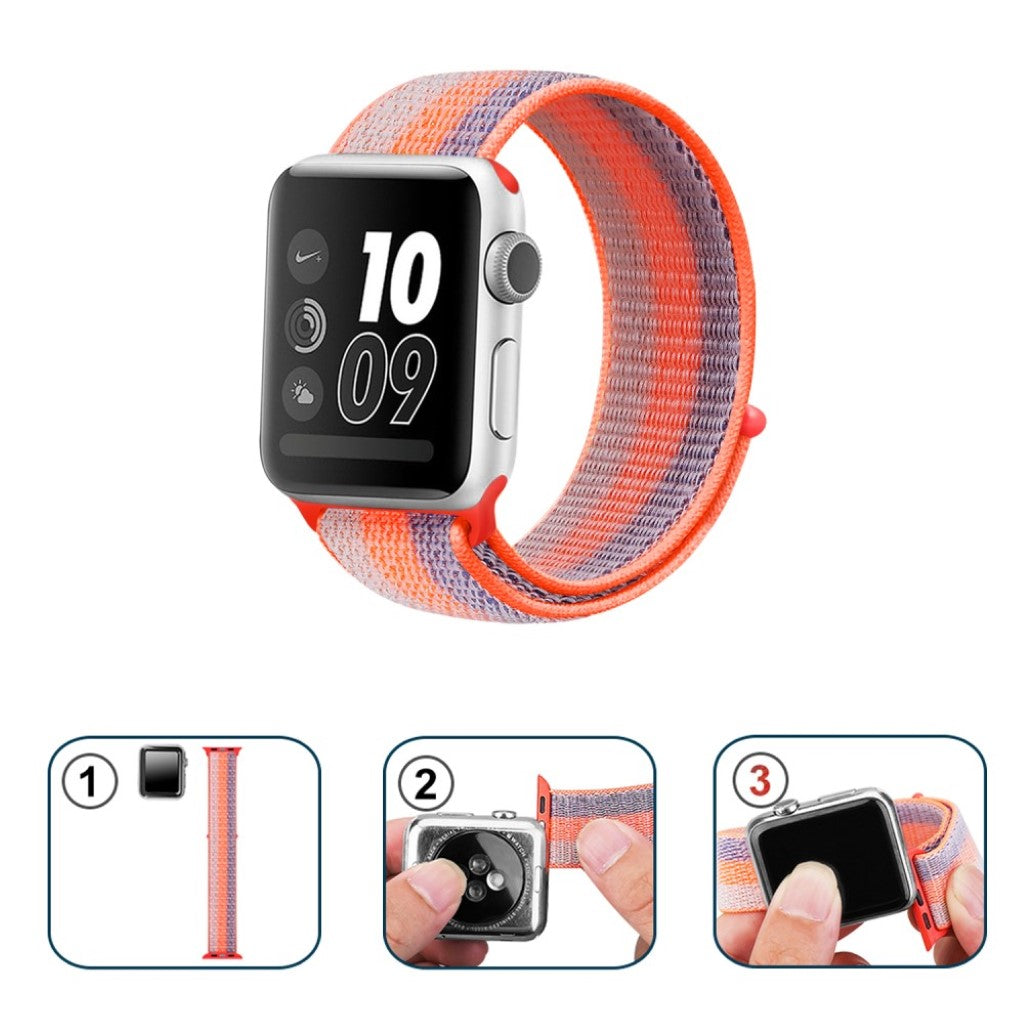 Vildt hårdfør Apple Watch Series 5 44mm Nylon Rem - Orange#serie_3