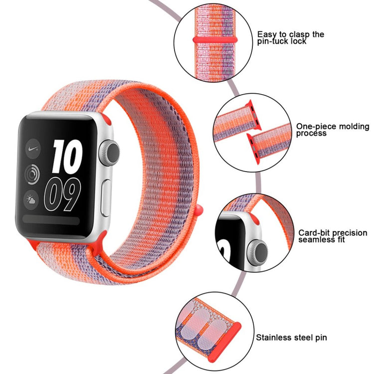 Vildt hårdfør Apple Watch Series 5 44mm Nylon Rem - Orange#serie_3