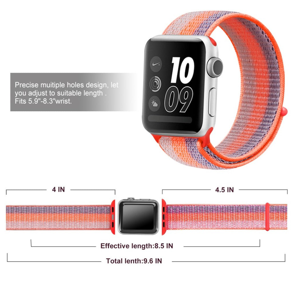 Vildt hårdfør Apple Watch Series 5 44mm Nylon Rem - Orange#serie_3