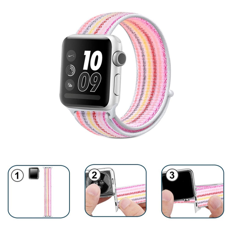 Vildt hårdfør Apple Watch Series 5 44mm Nylon Rem - Pink#serie_4