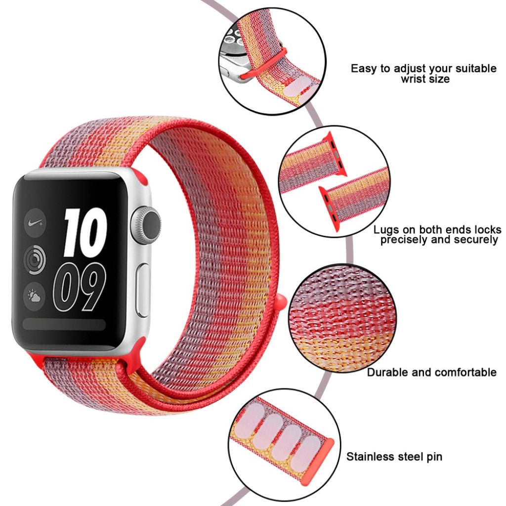 Vildt hårdfør Apple Watch Series 5 44mm Nylon Rem - Flerfarvet#serie_5