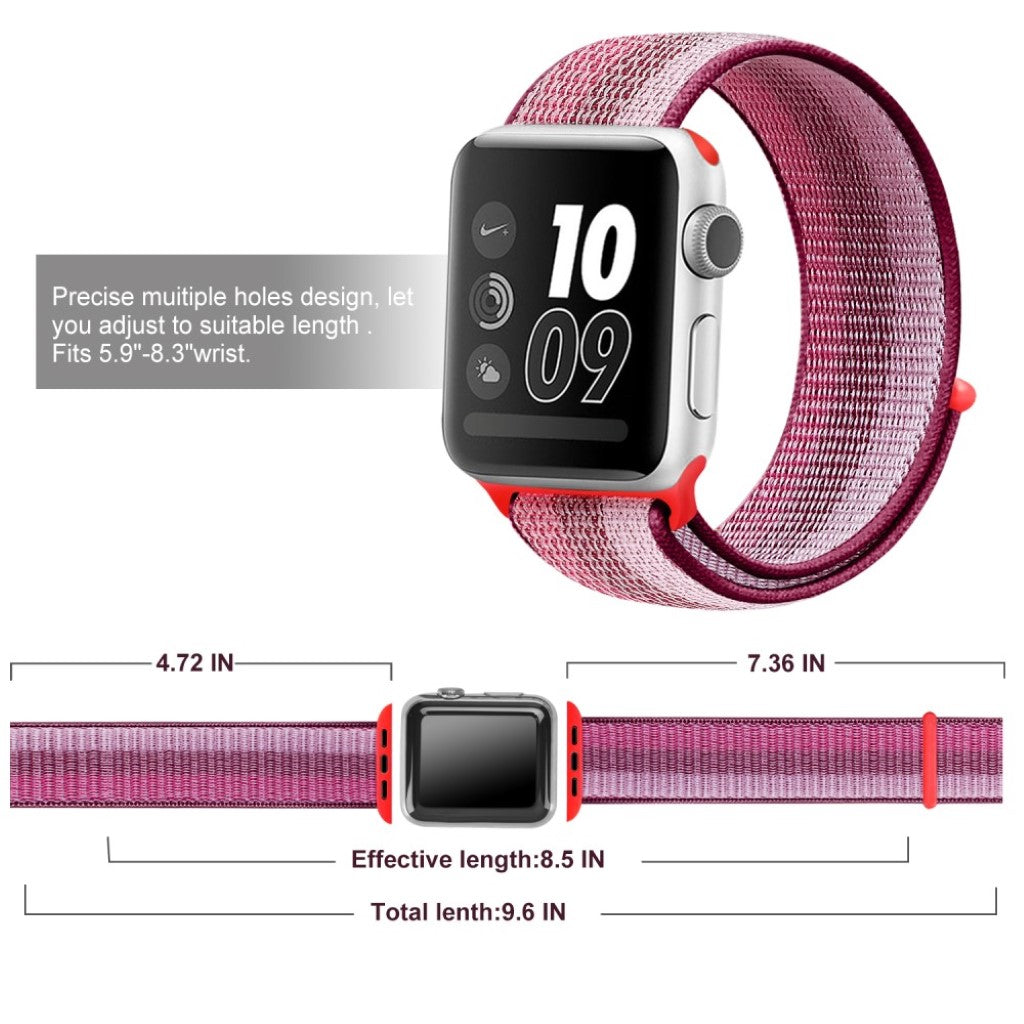 Vildt hårdfør Apple Watch Series 5 44mm Nylon Rem - Lilla#serie_6