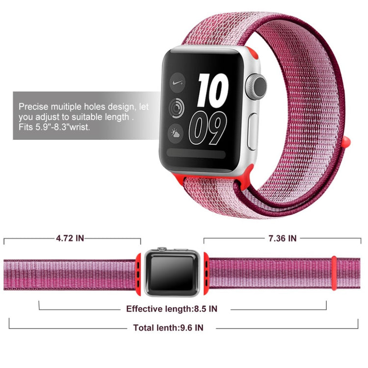Vildt hårdfør Apple Watch Series 5 44mm Nylon Rem - Lilla#serie_6