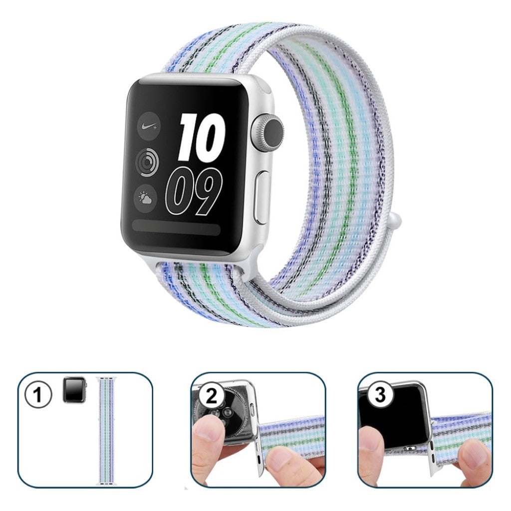 Vildt hårdfør Apple Watch Series 5 44mm Nylon Rem - Blå#serie_8