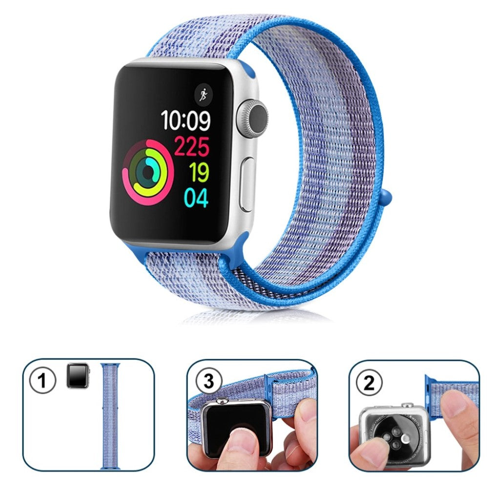Vildt hårdfør Apple Watch Series 5 44mm Nylon Rem - Blå#serie_9