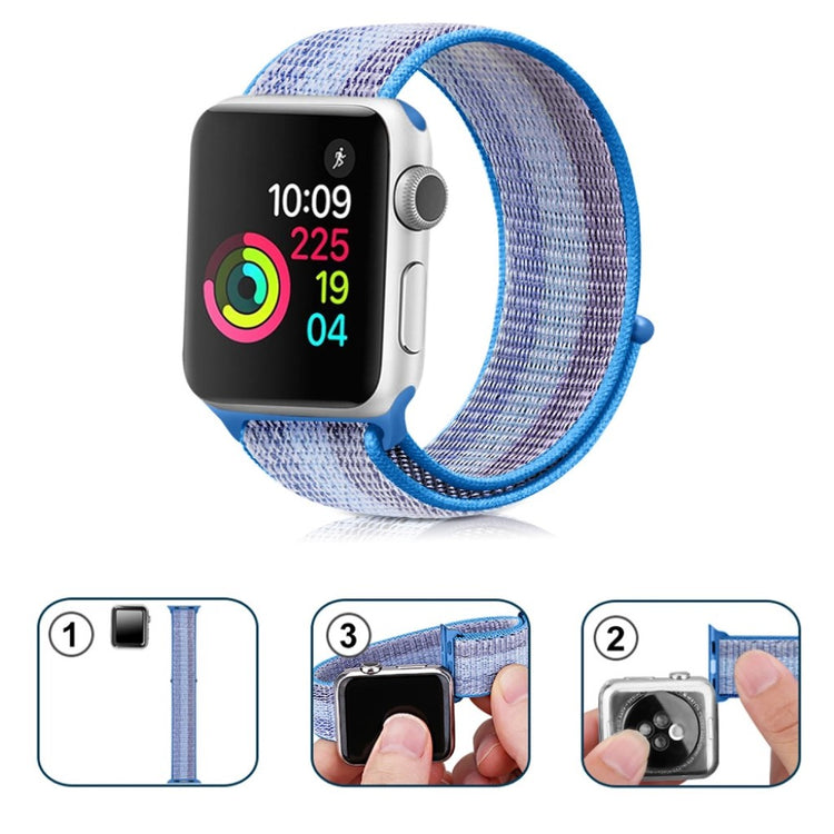Vildt hårdfør Apple Watch Series 5 44mm Nylon Rem - Blå#serie_9