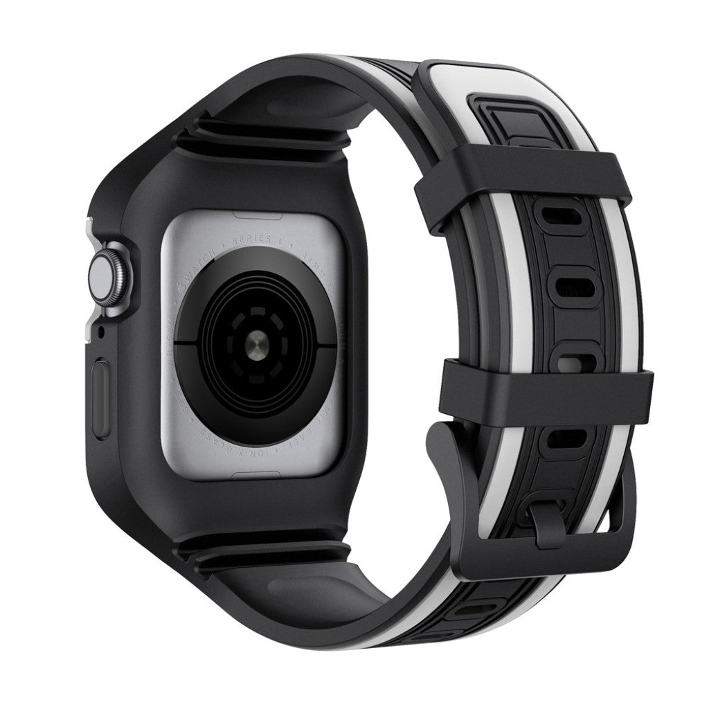 Helt vildt smuk Apple Watch Series 5 44mm Silikone Rem - Sort#serie_1