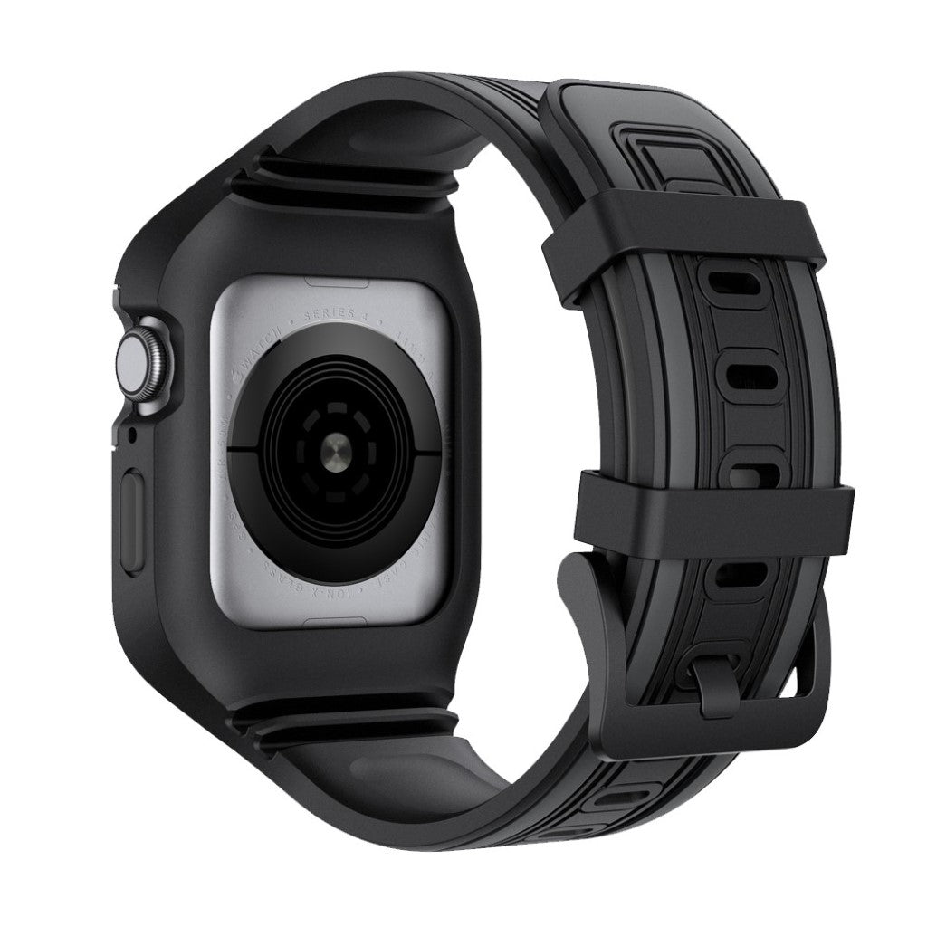 Helt vildt smuk Apple Watch Series 5 44mm Silikone Rem - Sort#serie_3