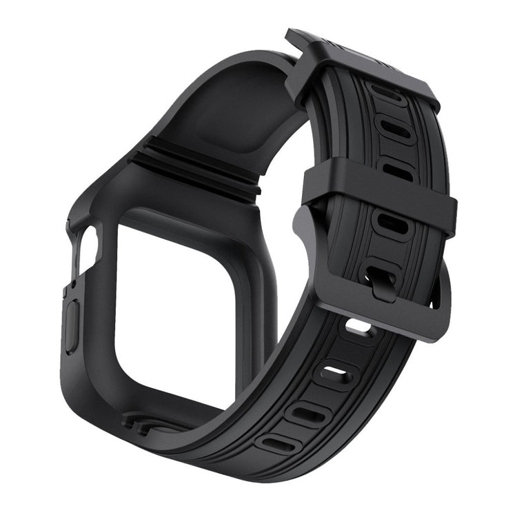 Helt vildt smuk Apple Watch Series 5 44mm Silikone Rem - Sort#serie_3