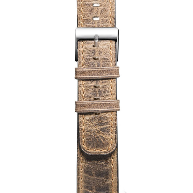Meget hårdfør Apple Watch Series 5 44mm Ægte læder Rem - Brun#serie_3
