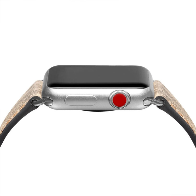 Meget hårdfør Apple Watch Series 5 44mm Ægte læder Rem - Brun#serie_3