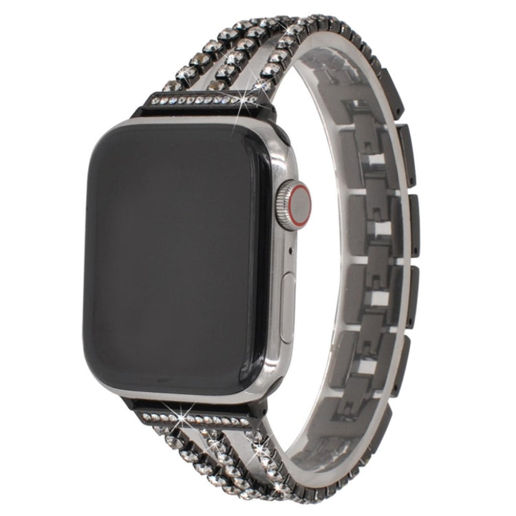  Apple Watch Series 5 44mm / Apple Watch 44mm Metal og Rhinsten Rem - Sort#serie_1