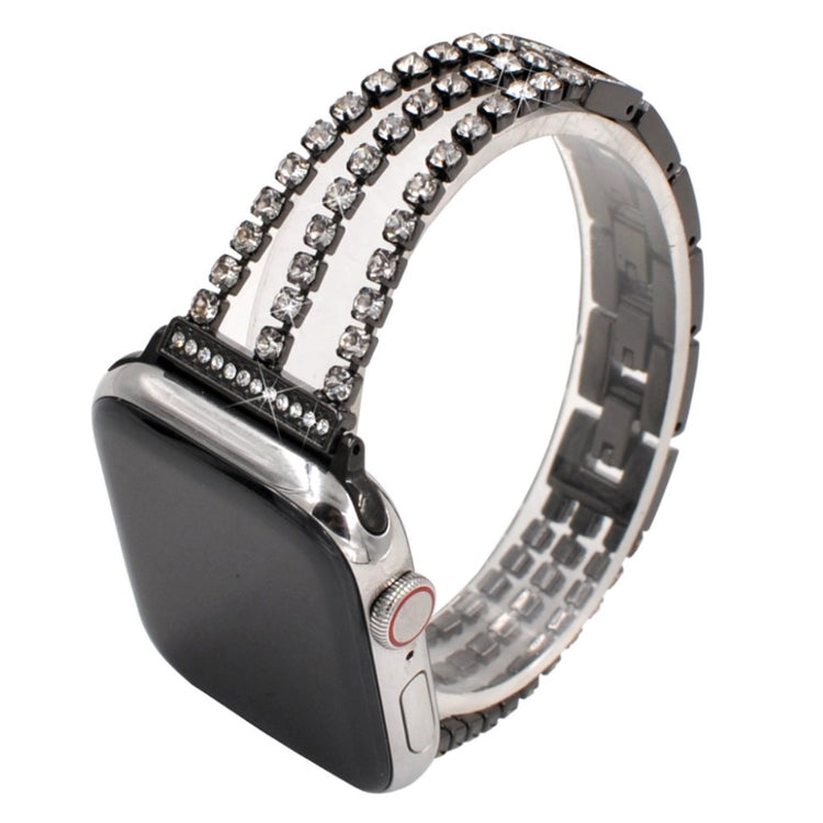  Apple Watch Series 5 44mm / Apple Watch 44mm Metal og Rhinsten Rem - Sort#serie_1