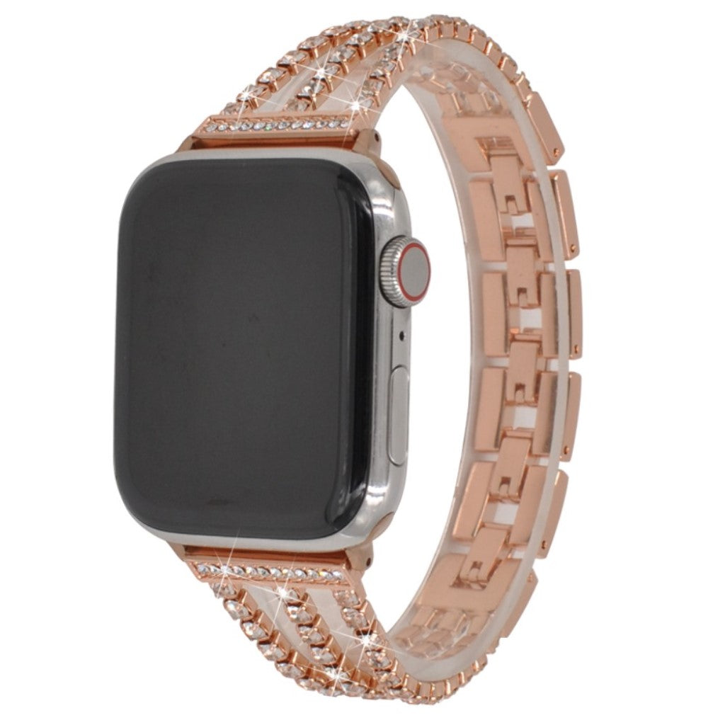  Apple Watch Series 5 44mm / Apple Watch 44mm Metal og Rhinsten Rem - Pink#serie_3