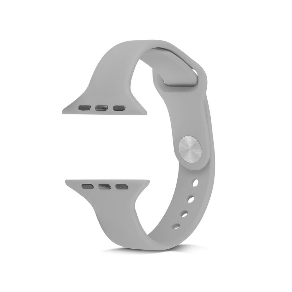  Apple Watch Series 5 44mm / Apple Watch 44mm Silikone Rem - Sølv#serie_3