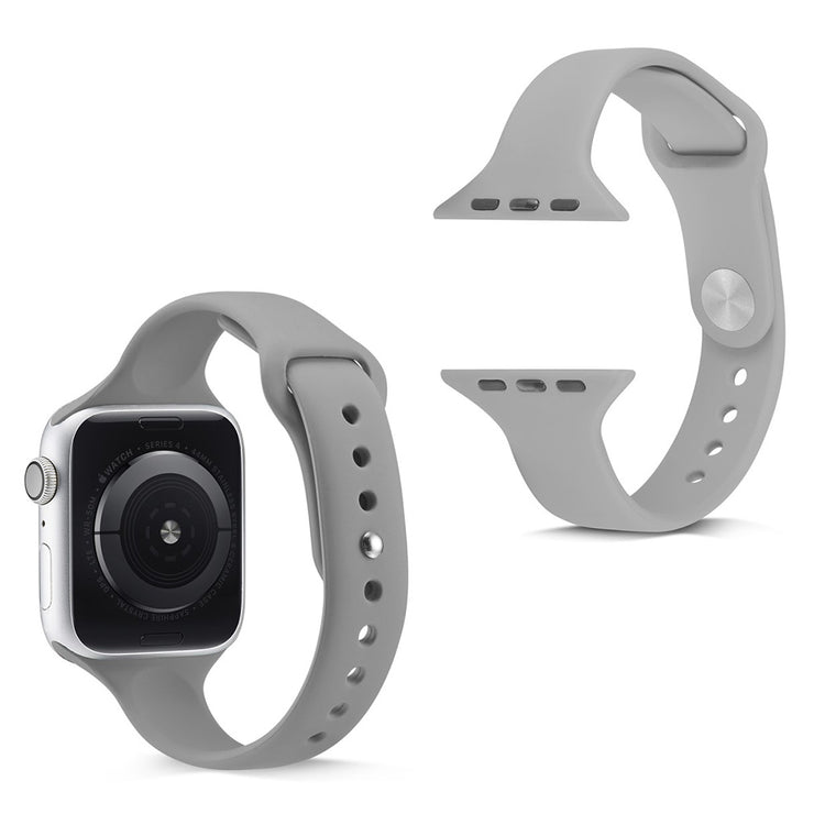  Apple Watch Series 5 44mm / Apple Watch 44mm Silikone Rem - Sølv#serie_3