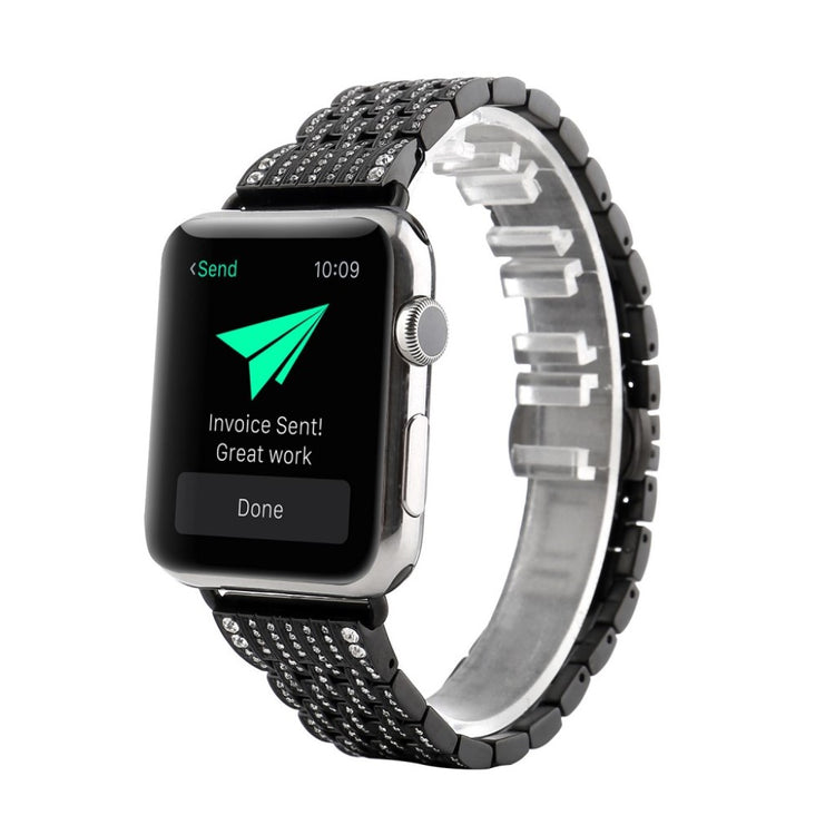  Apple Watch Series 5 44mm / Apple Watch 44mm Metal og Rhinsten Rem - Sort#serie_1