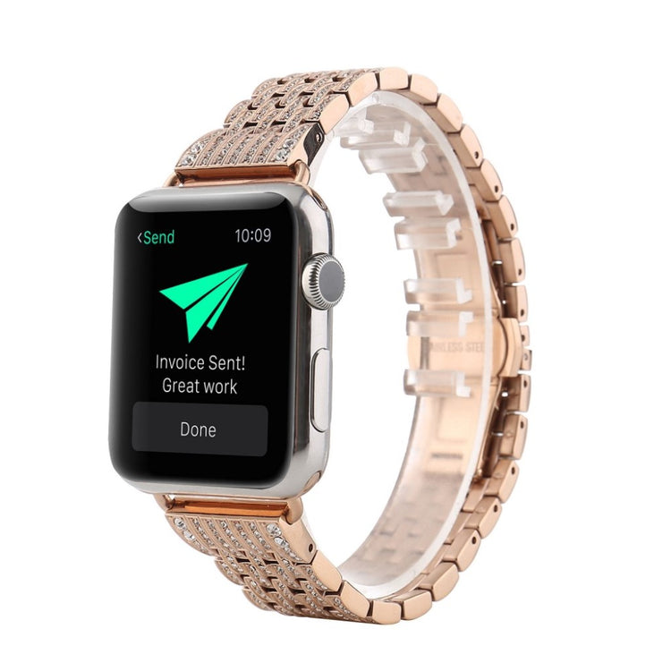  Apple Watch Series 5 44mm / Apple Watch 44mm Metal og Rhinsten Rem - Pink#serie_3