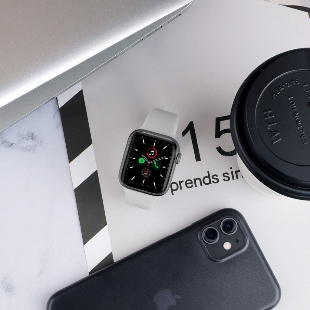 Helt vildt sejt Universal Apple Silikone Rem - Størrelse: M - Hvid#serie_2