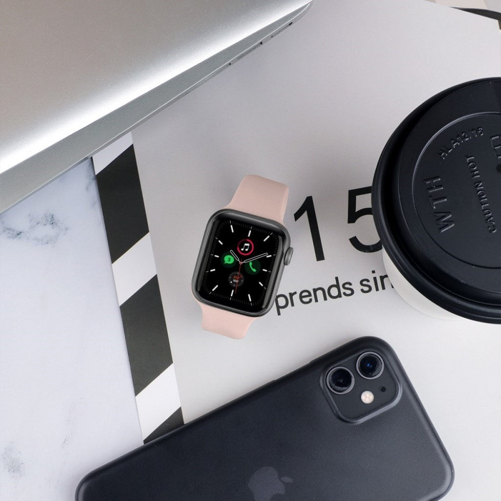 Helt vildt sejt Universal Apple Silikone Rem - Størrelse: M - Pink#serie_4