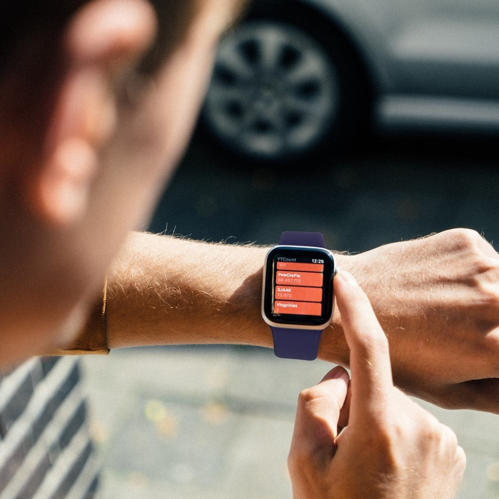 Helt vildt sejt Universal Apple Silikone Rem - Størrelse: M - Blå#serie_5