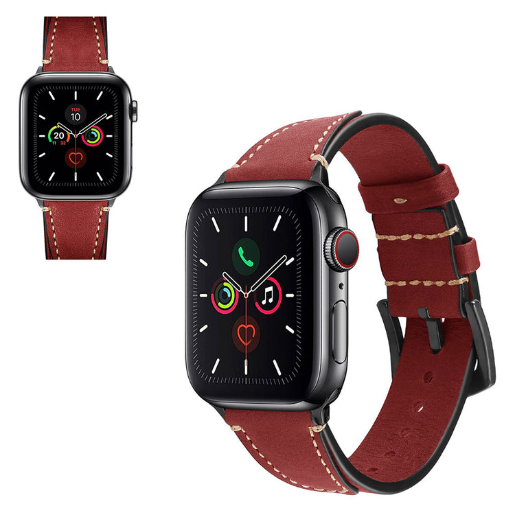 Stilfuld Universal Apple Ægte læder Rem - Rød#serie_2
