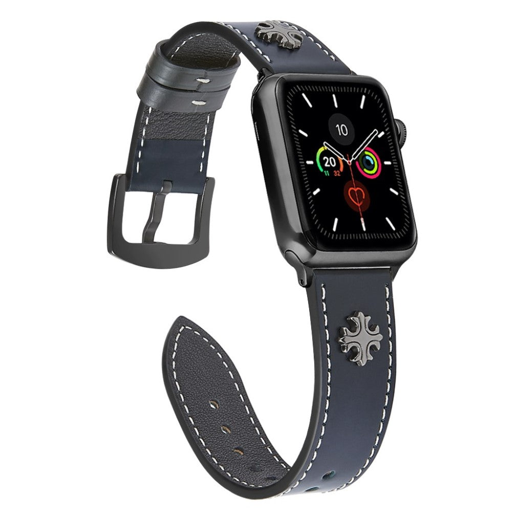 Vildt flot Universal Apple Ægte læder Rem - Blå#serie_3