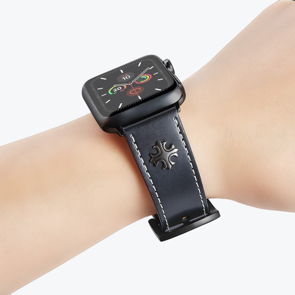 Vildt flot Universal Apple Ægte læder Rem - Blå#serie_3