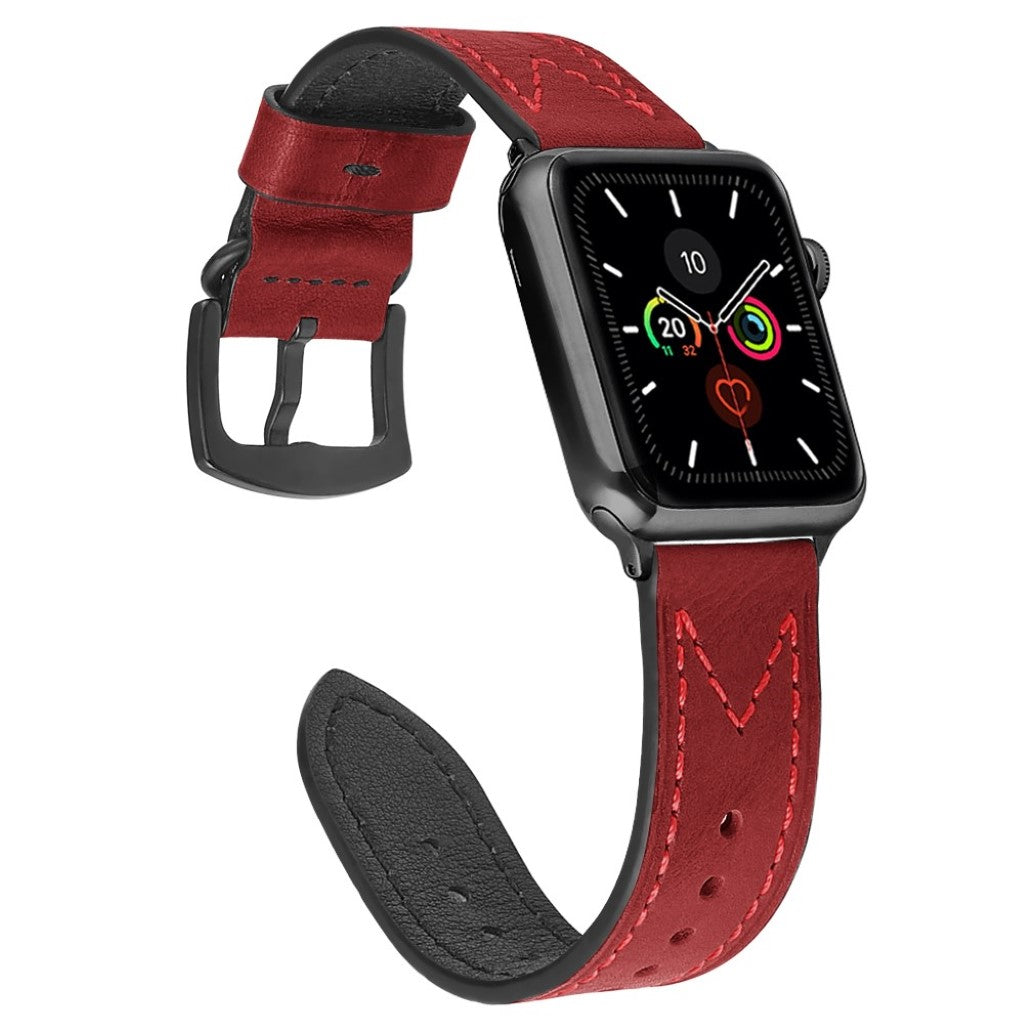 Meget cool Universal Apple Ægte læder Rem - Rød#serie_2