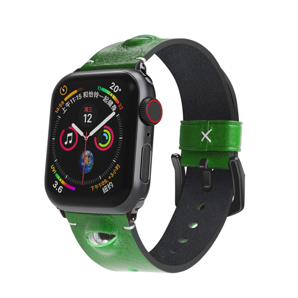 Rigtigt fantastisk Universal Apple Ægte læder Rem - Grøn#serie_3