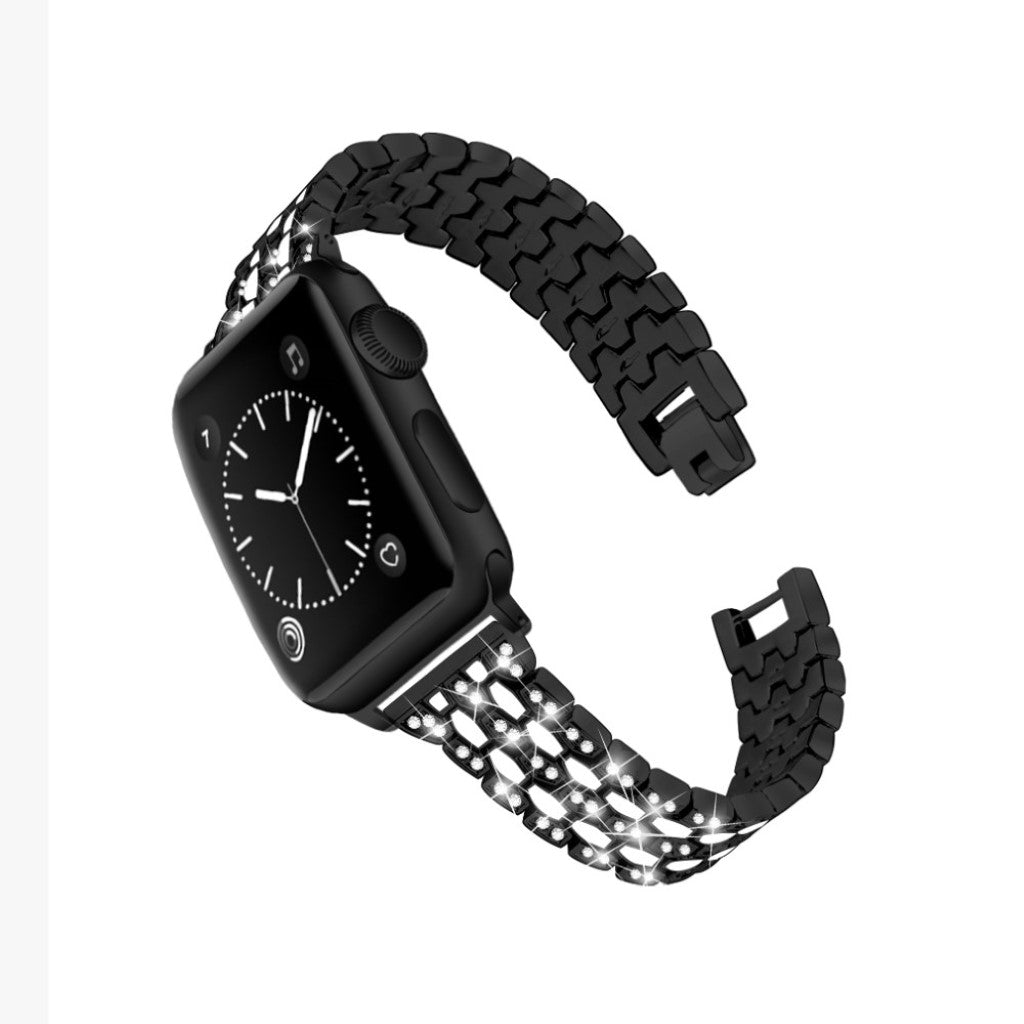 Vildt hårdfør Universal Apple Metal og Rhinsten Rem - Sort#serie_2