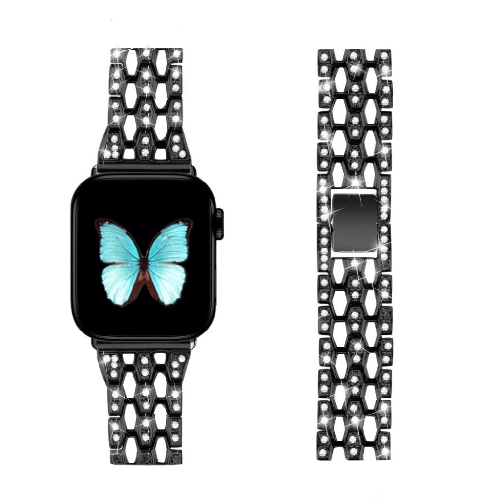 Vildt hårdfør Universal Apple Metal og Rhinsten Rem - Sort#serie_2