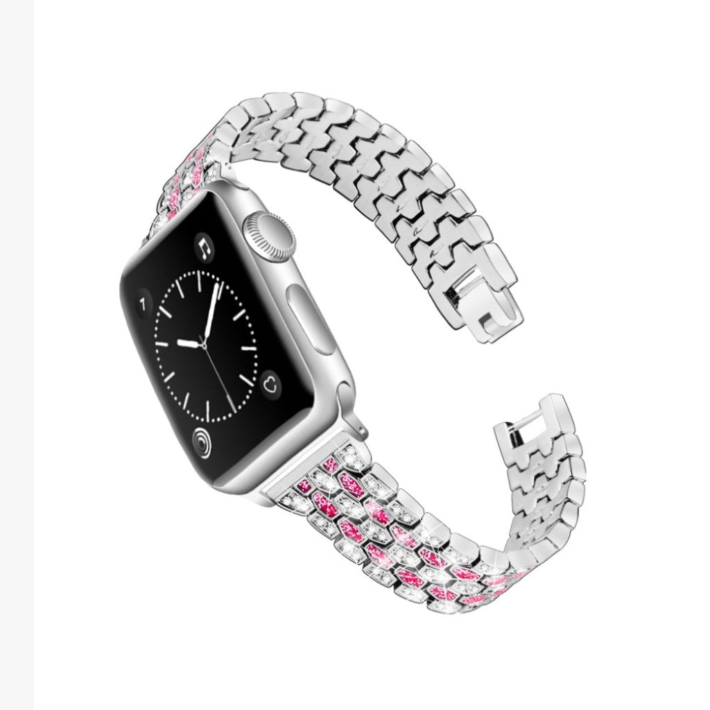Vildt hårdfør Universal Apple Metal og Rhinsten Rem - Sølv#serie_5