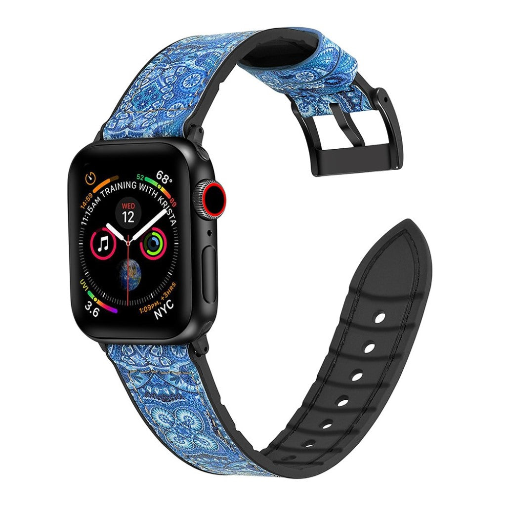 Super elegant Universal Apple Kunstlæder og Silikone Rem - Blå#serie_1