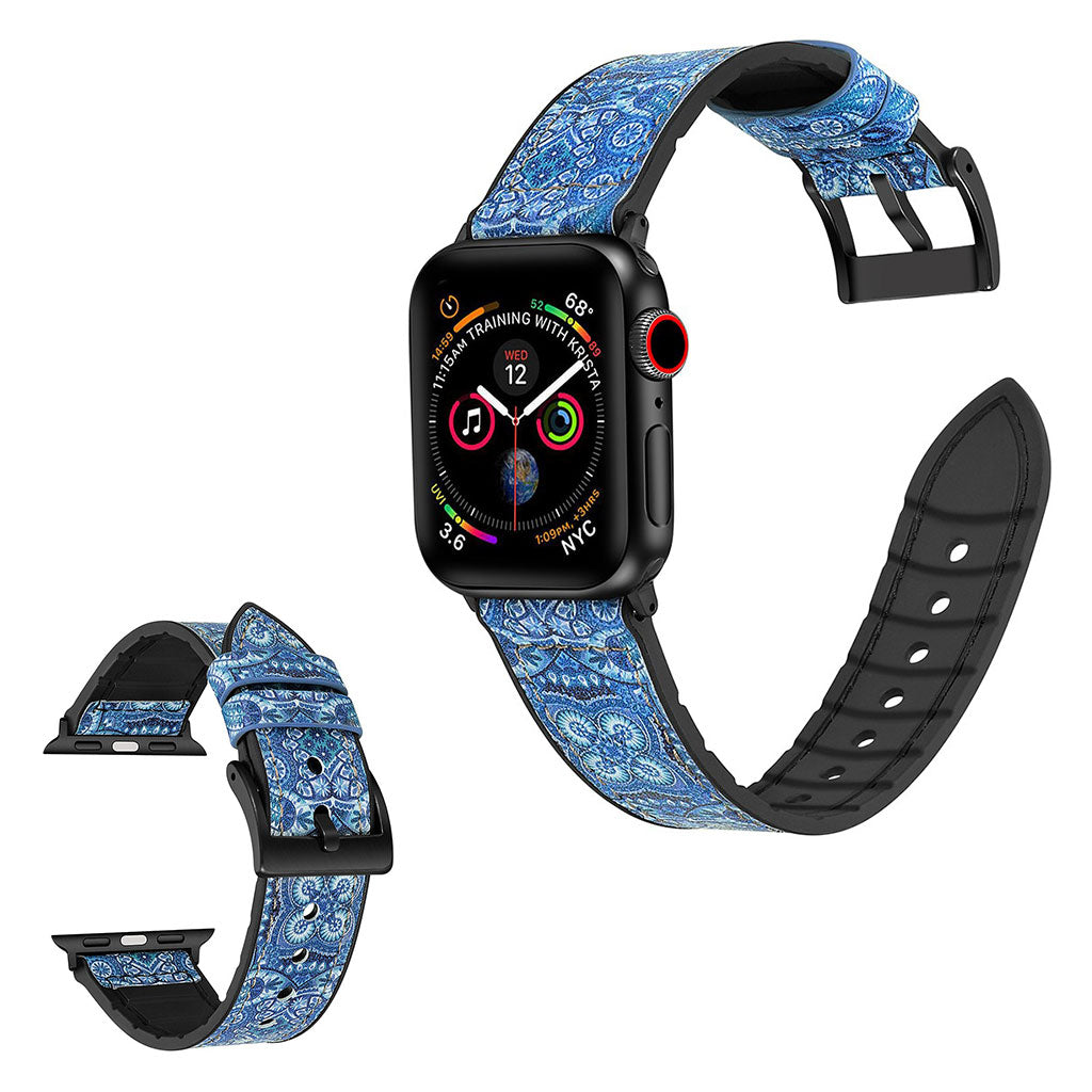 Super elegant Universal Apple Kunstlæder og Silikone Rem - Blå#serie_1