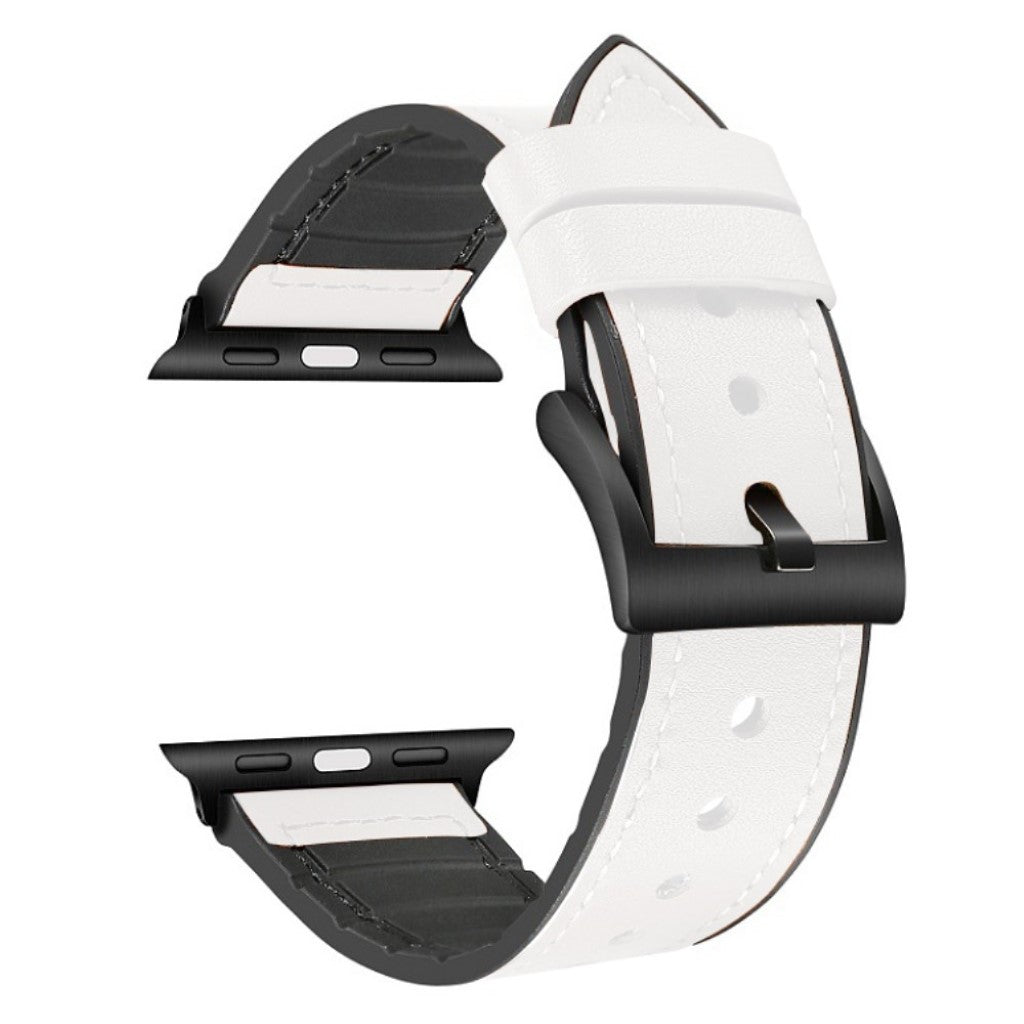 Super elegant Universal Apple Kunstlæder og Silikone Rem - Hvid#serie_2