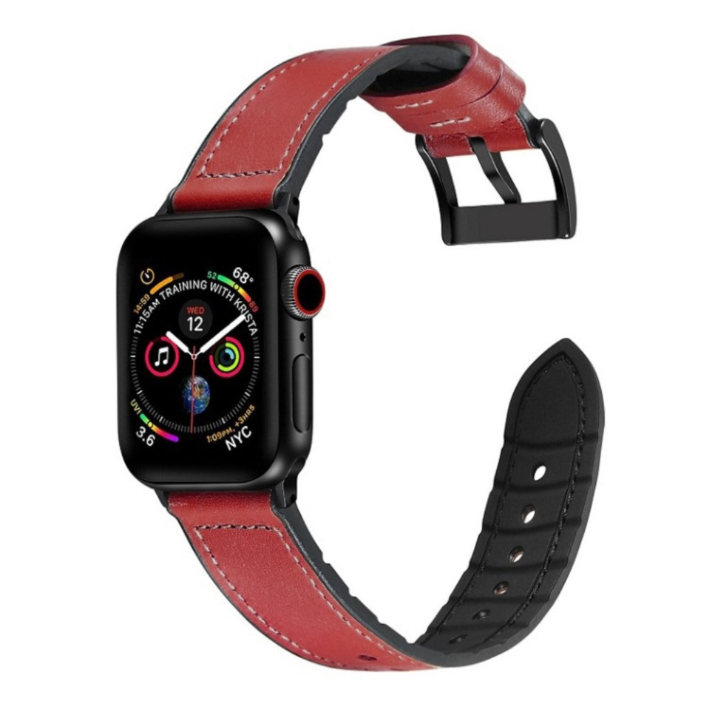 Super elegant Universal Apple Kunstlæder og Silikone Rem - Rød#serie_3