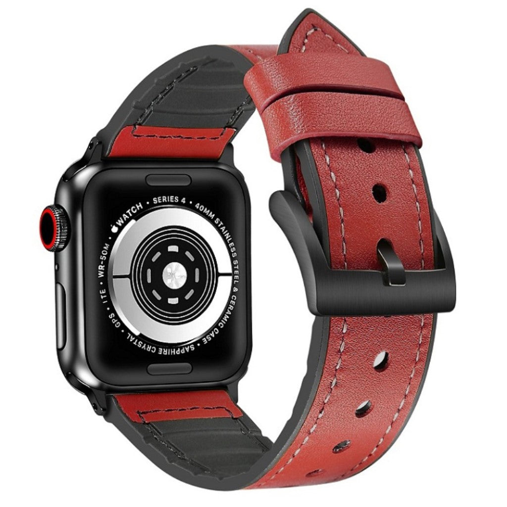 Super elegant Universal Apple Kunstlæder og Silikone Rem - Rød#serie_3