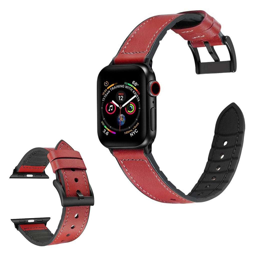 Super elegant Universal Apple Kunstlæder og Silikone Rem - Rød#serie_3