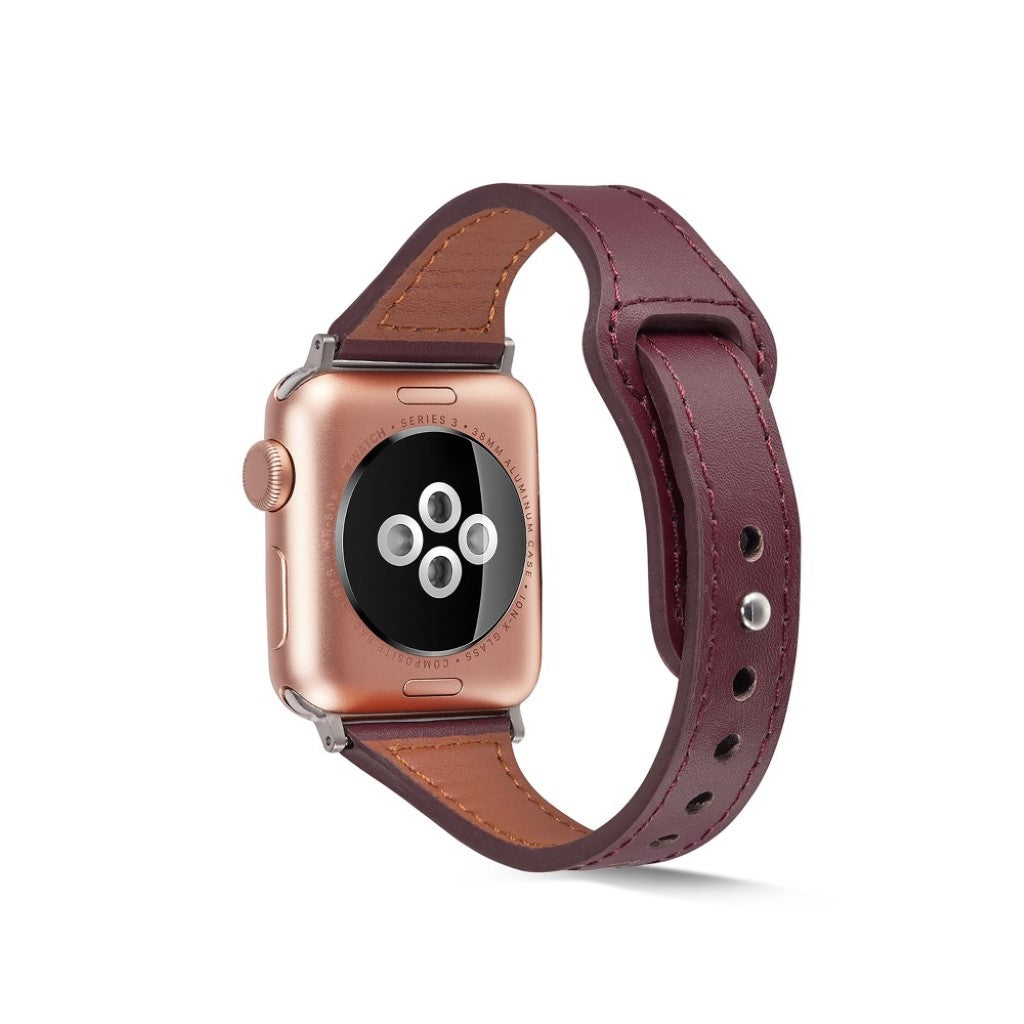 Rigtigt skøn Universal Apple Ægte læder Rem - Brun#serie_4
