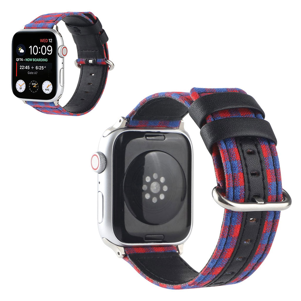 Apple Watch Series 6 / 5 44mm lattice pattern watch band - Red / Blue#serie_3