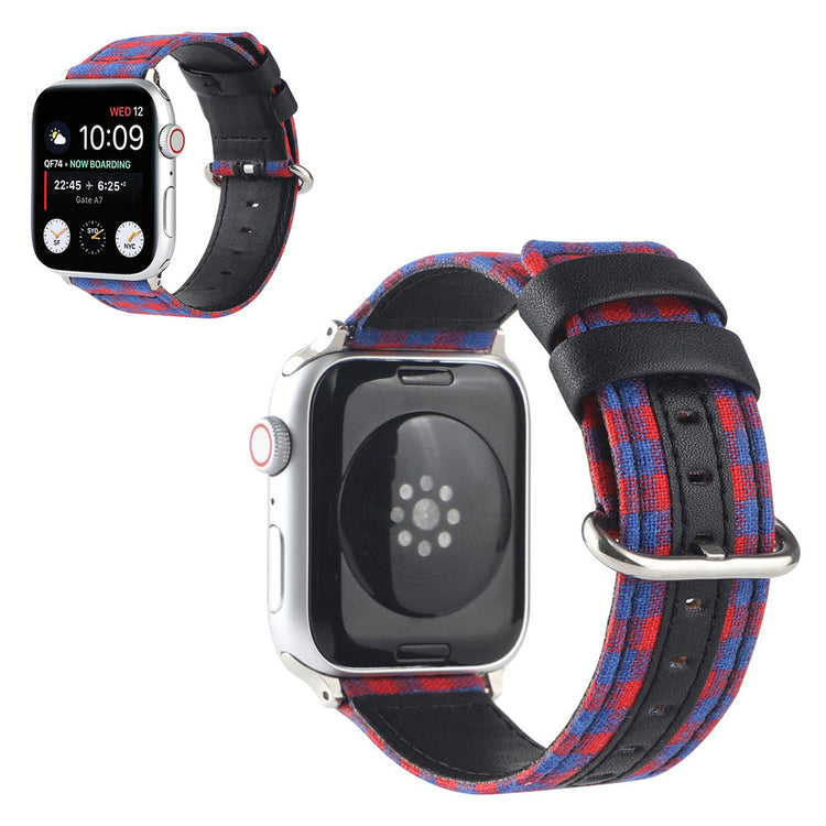Apple Watch Series 6 / 5 44mm lattice pattern watch band - Red / Blue#serie_3