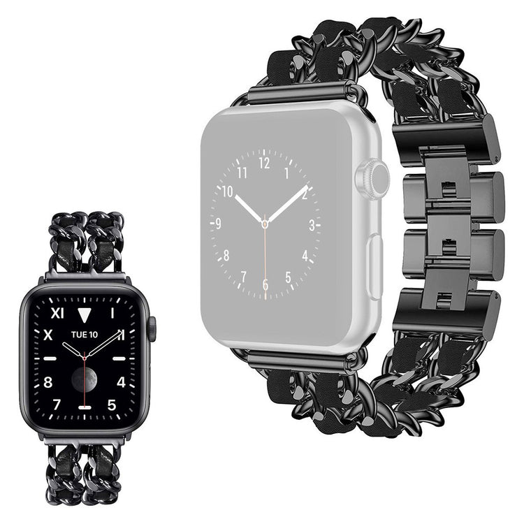 Super pænt Universal Apple Metal og Kunstlæder Rem - Sort#serie_1