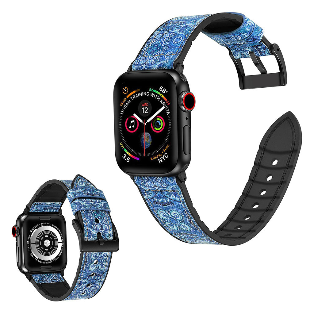 Super flot Universal Apple Kunstlæder og Silikone Rem - Blå#serie_1