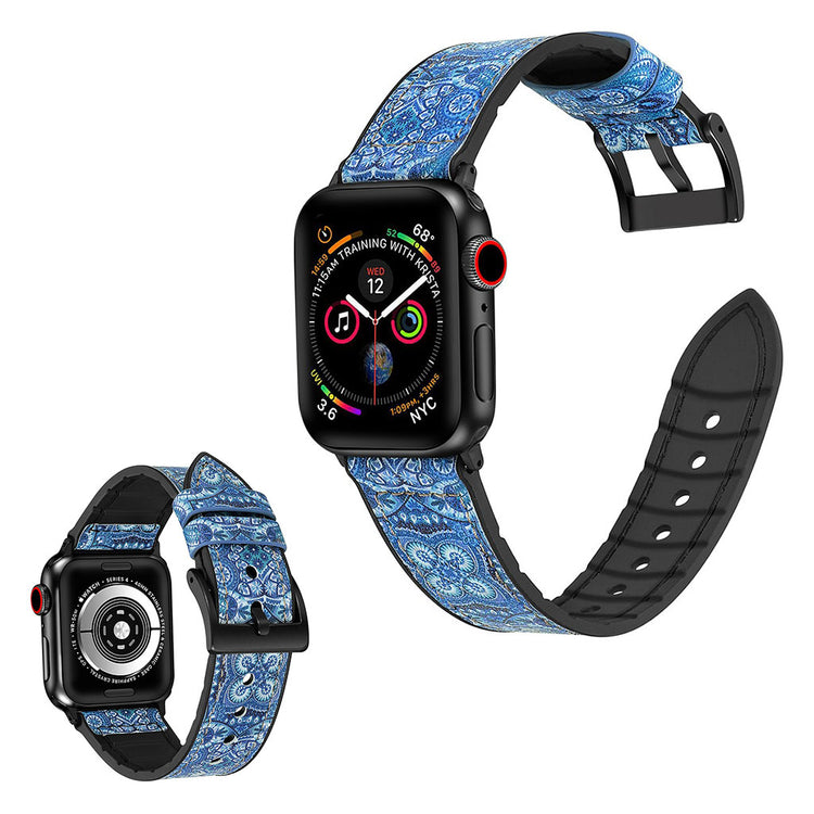Super flot Universal Apple Kunstlæder og Silikone Rem - Blå#serie_1