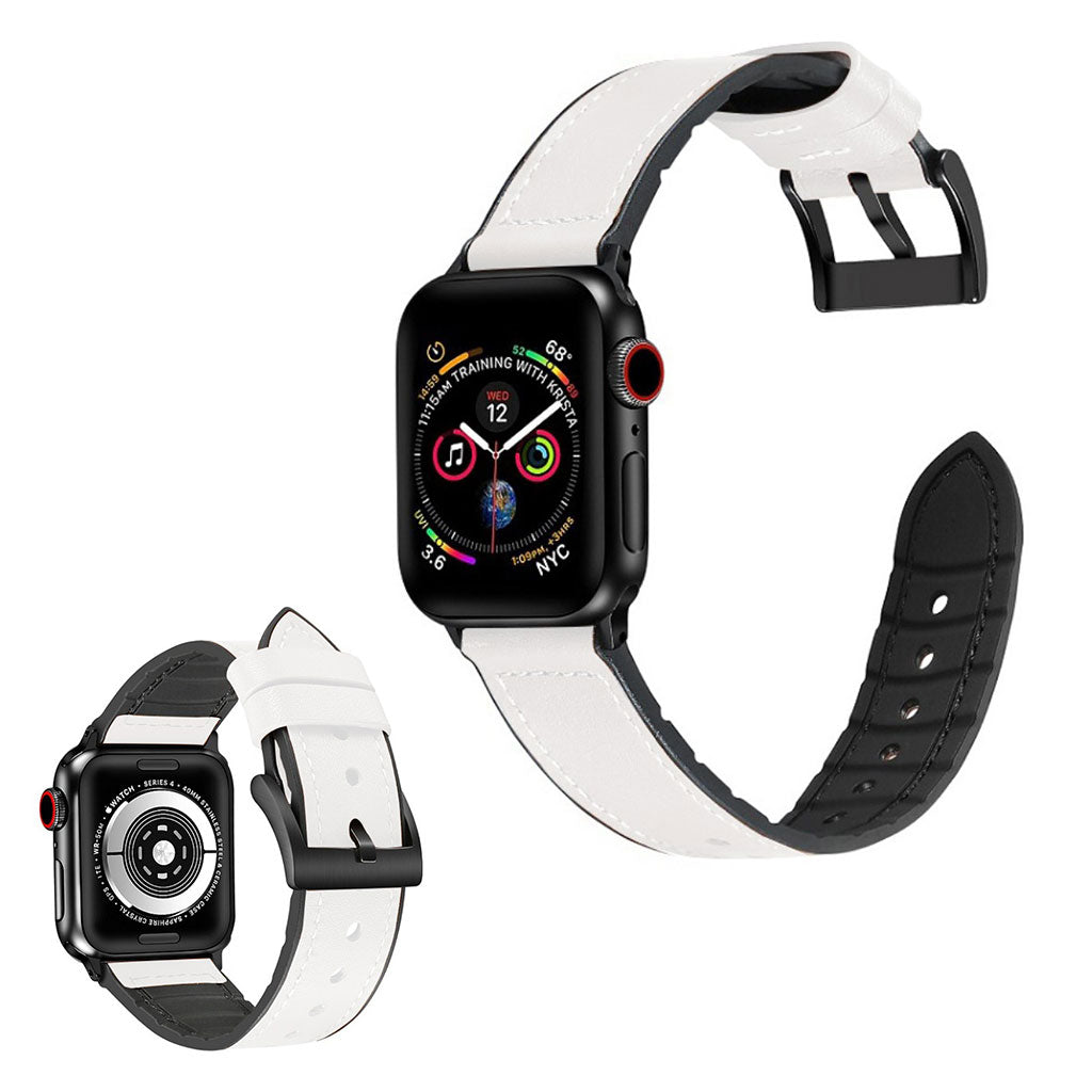 Super flot Universal Apple Kunstlæder og Silikone Rem - Hvid#serie_2