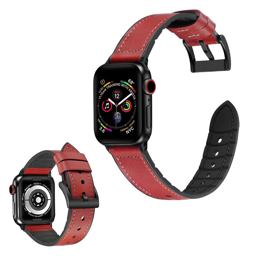 Super flot Universal Apple Kunstlæder og Silikone Rem - Rød#serie_3